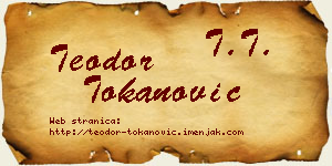 Teodor Tokanović vizit kartica